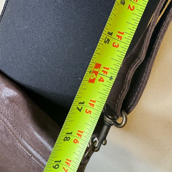 Langellotti Textured Brown Leather Crossbody Bag Snake-Reptile Pattern - Picture 16 of 16